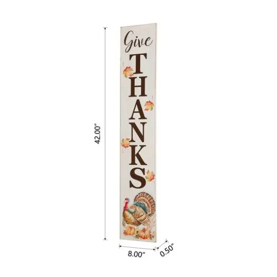 Glitzhome&reg; 42" Thanksgiving Give Thanks Porch Sign {8}