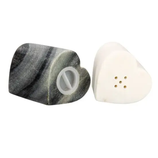 Hello Honey&reg; Heart-Shaped Marble Salt & Pepper Shakers Set {6}