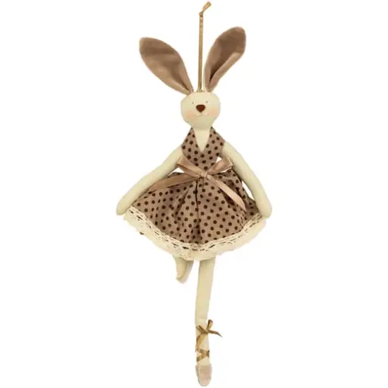 13" Brown Plush Ballerina Bunny Hanging Easter D&eacute;cor {1}
