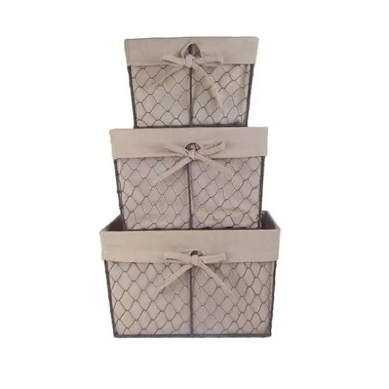 DII&reg; Natural Lining Chicken Wire Basket Set {9}
