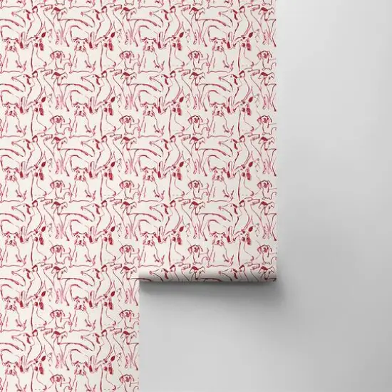 Surface Style Dog Doodle Ink Peel & Stick Wallpaper Lipstick {9}