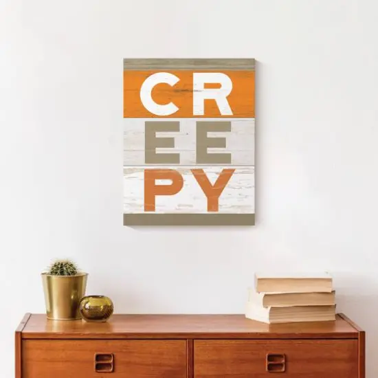Creepy Wood Slats Canvas Wall Art {5}