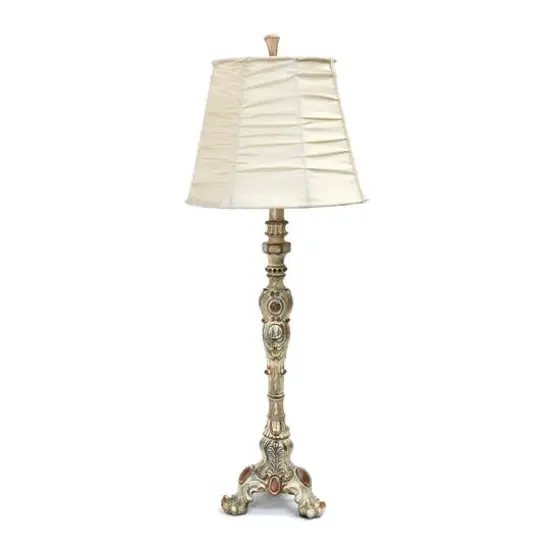 Elegant Designs Antique Style Buffet Table Lamp with Cream Ruched Shade {1}