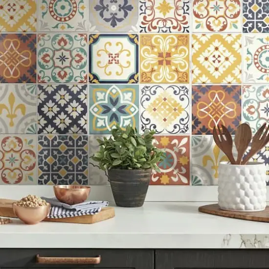 RoomMates Spanish Terracotta Tile Peel & Stick Backsplash {3}