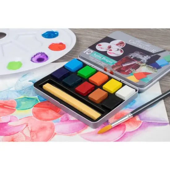 Cretacolor Aqua Brique 10 Color Watercolor Block Tin Set {4}