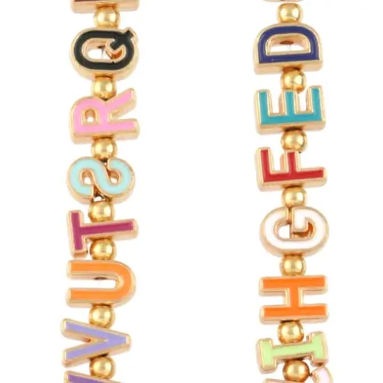 Gold Mixed Enamel Metal Alphabet Beads by Bead Landing&trade; {1}