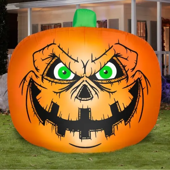 7.5ft. Airblown&reg; Halloween Inflatable Flat-Styled Jack-O'-Lantern with Creepy Face {3}