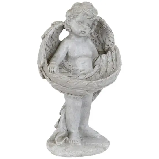 8" Cherub Wrapped in Wings Outdoor Garden Statue {5}
