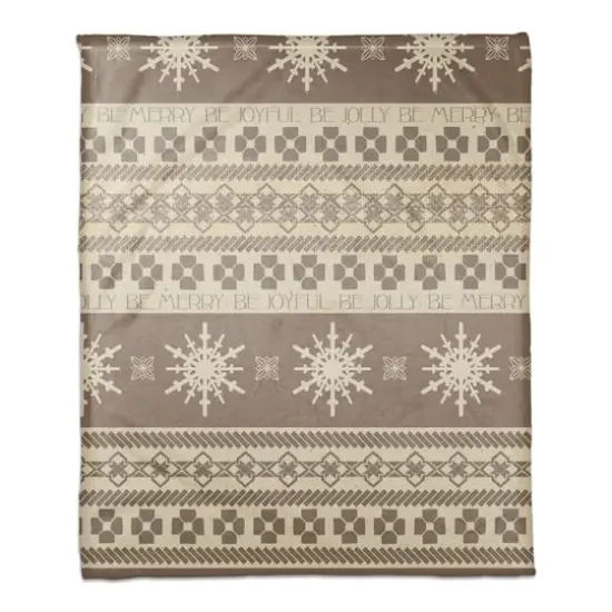 Neutral Christmas Sweater Coral Fleece Blanket {1}