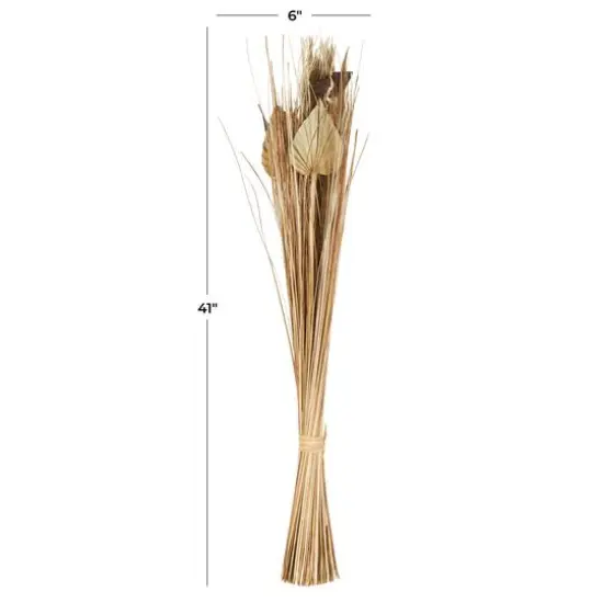 3.4ft. Brown Dried Plant Pampas Grass Natural Foliage with Fan Palm Leaves {7}