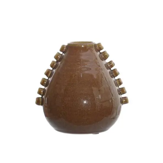Hello Honey&reg; 7" Brown Terra Cotta Vase with Hobnails {3}