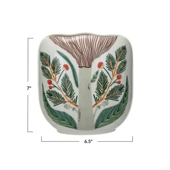 Hello Honey&reg; 7" Multicolor Mushroom Stoneware Planter {4}