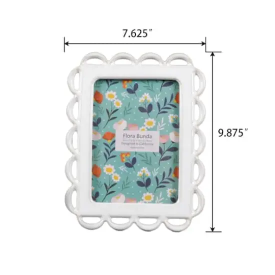 Flora Bunda 5" x 7" Scallop Edge Ceramic Photo Frame {5}