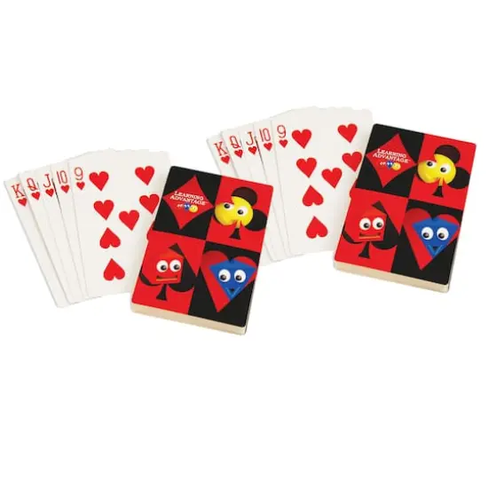 Learning Advantage&trade; 4.5" x 6.75" Giant Playing Cards, 2 Packs of 52 {1}
