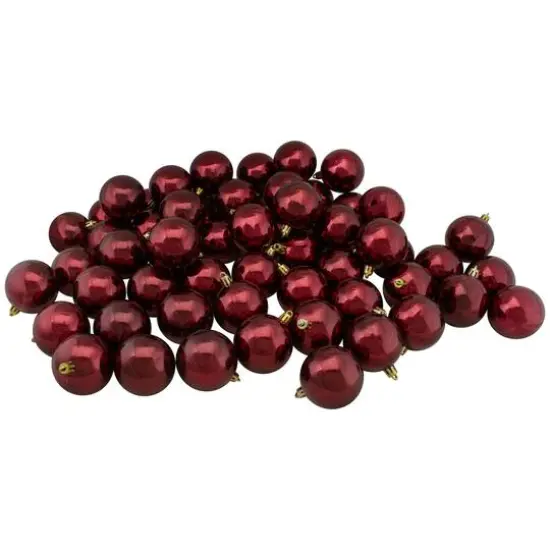 60ct Shiny Burgundy Red Shatterproof Ball Ornaments {3}
