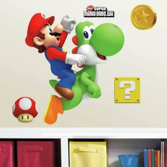 RoomMates Nintendo Yoshi & Mario Peel & Stick Giant Decal {1}
