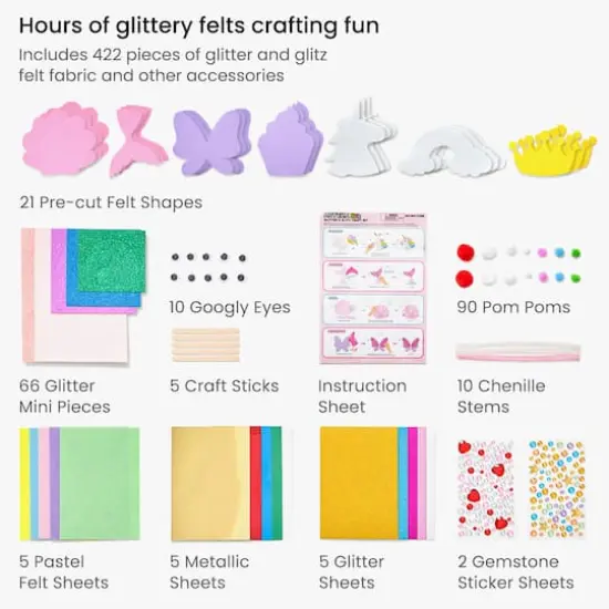 Arteza&reg; Kids Felt Craft Kit, Glitter & Glitz {3}