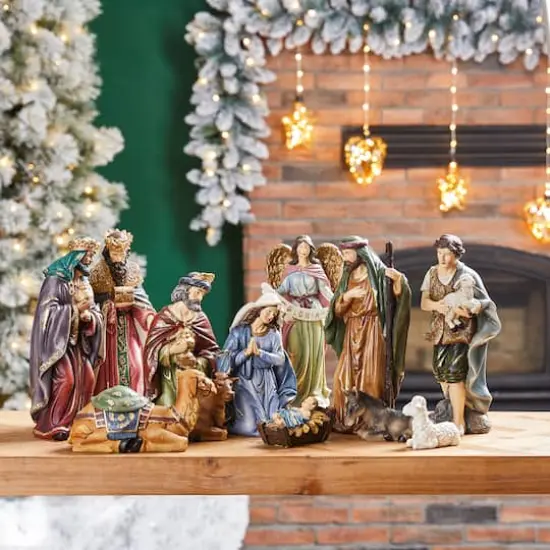 Glitzhome&reg; 16" Oversized Nativity Figurine Set {3}