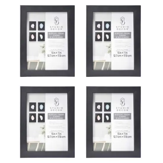 4 Pack 5" x 7" Black Back Loading Shadow Box by Studio D&eacute;cor&reg; {1}