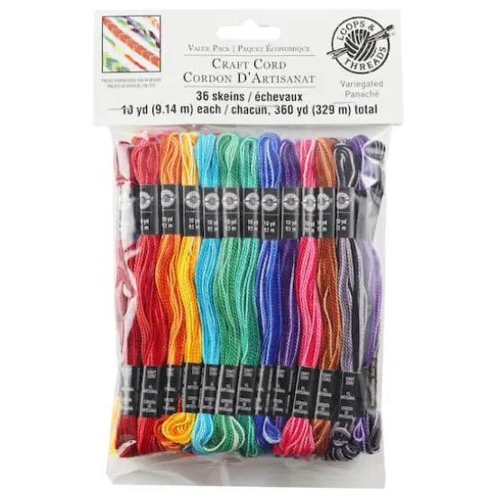 Variegated Craft Cord by Loops & Threads&trade;, 36ct. {6}