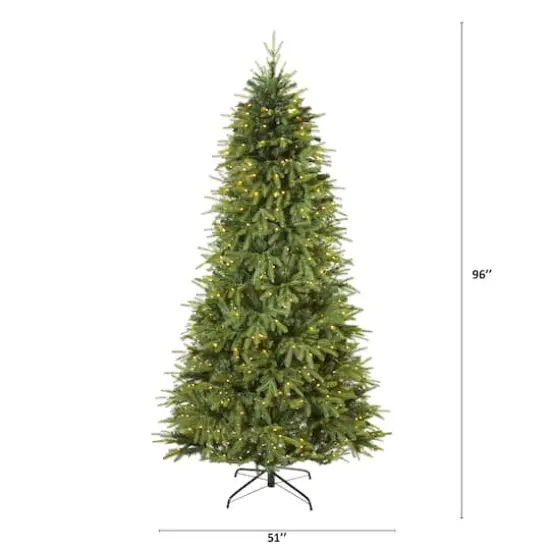 8ft. Pre-Lit Vancouver Fir Natural Look Artificial Christmas Tree with Clear LED Lights {5}