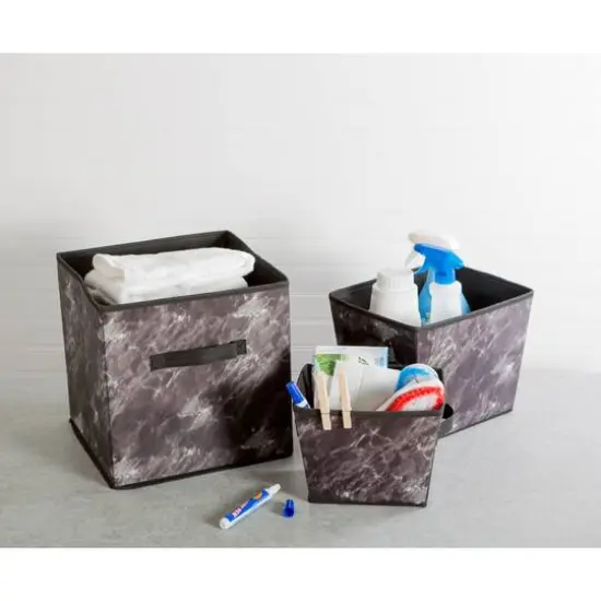 DII&reg; Medium Black Trapezoid Laundry Bin Set, 3ct. {3}