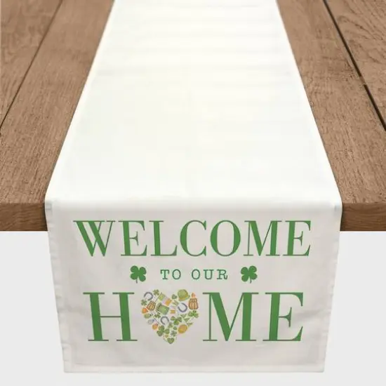 Welcome St Patty Home Long 16" x 90" Cotton Twill Runner {4}