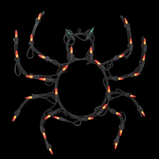 15" Lighted Spider Halloween Window Silhouette Decoration {3}