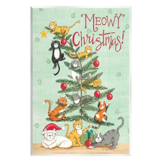 Stupell Industries Meowy Christmas Cats Wall Plaque Art {1}