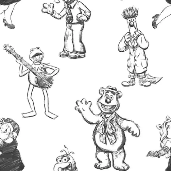 Disney&reg; Muppets Sketchy Muppet Friends Fabric {1}