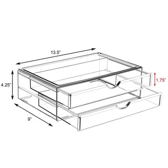 Sorbus 2-Drawer Extra Large Acrylic Cosmetic Organizer {6}