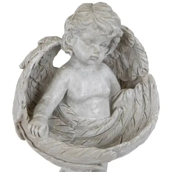 8" Cherub Wrapped in Wings Outdoor Garden Statue {7}