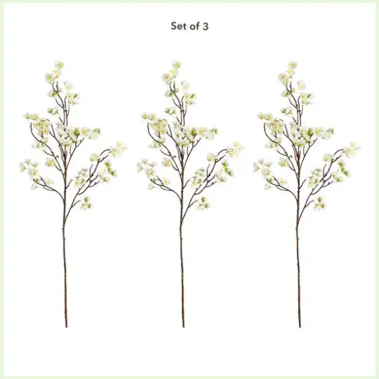 41" White Cherry Blossom Flower Stems, 3ct. {4}