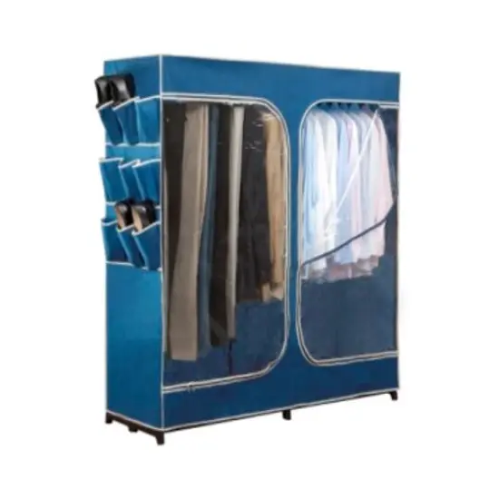 Simplify 5ft. Blue Portable Closet with Shoe Organizer {3}