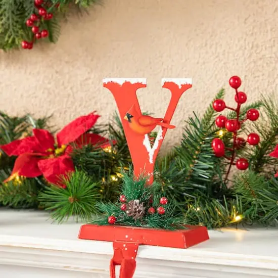 Glitzhome&reg; Christmas Metal JOY Stocking Holder Set {5}