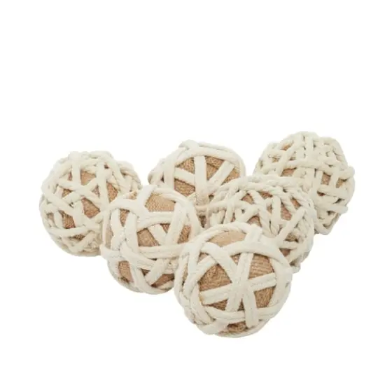 4" Natural Jute Vase Filler Orbs, 6ct. {3}