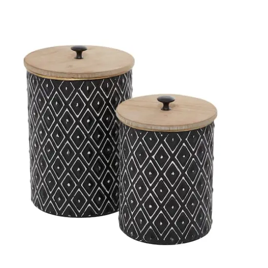 Black Metal Farmhouse Decorative Jar Set {1}