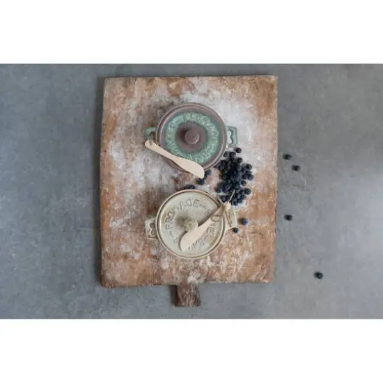 Hello Honey&reg; Stoneware Brie Baker with Lid & Bamboo Spreader Set, 2ct. {6}