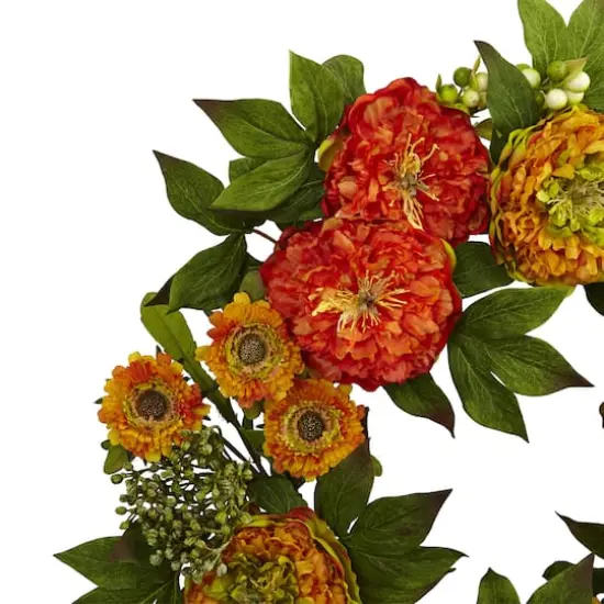 24&rdquo; Peony and Mum Wreath {3}