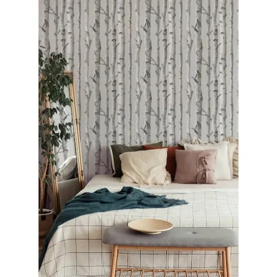 InHome Birch Forest Gray Peel & Stick Wallpaper {4}