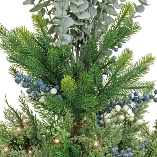 4ft. Green LED Evergreen & Eucalyptus Arrangement in Urn {4}