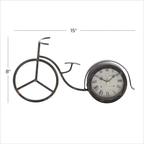 15" Black Metal Farmhouse Bicycle Clock {6}
