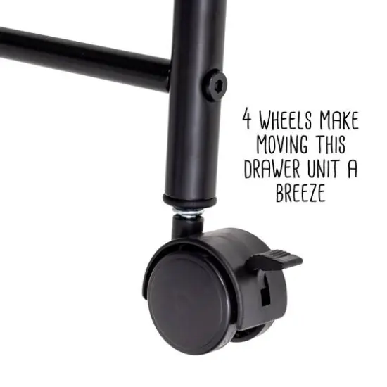 Honey Can Do Black 4-Drawer Rolling Cart {13}