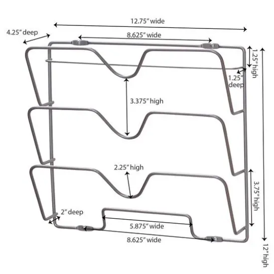 Household Essentials 12.8" Oversized Cabinet Door Lid Holder Silver {5}