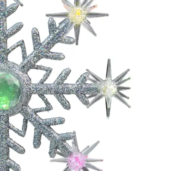 11" LED Lighted Coloring Changing Twinkling Snowflake Christmas Tree Topper {5}