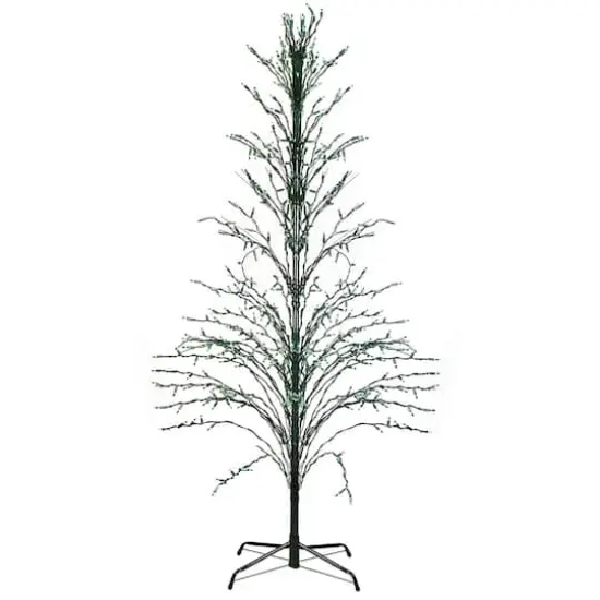 6ft. Pre-Lit Green Cascade Twig Artificial Christmas Tree, Green Lights {1}