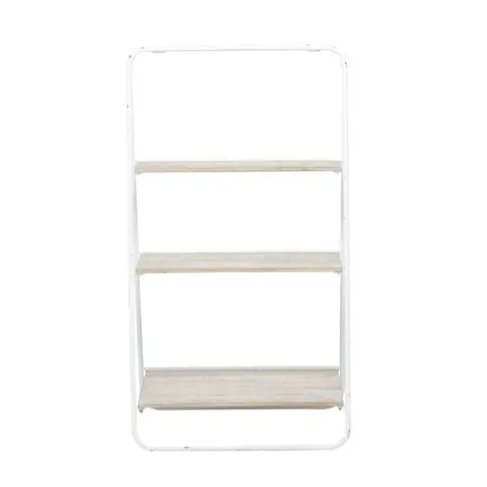 36" Iron Farmhouse Shelving Unit White {7}