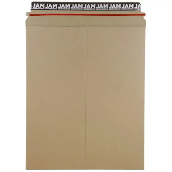 JAM Paper 11" x 13.5" Flat Photo Mailer Peel & Seal Closure Envelopes, 6ct. Brown Kraft {1}