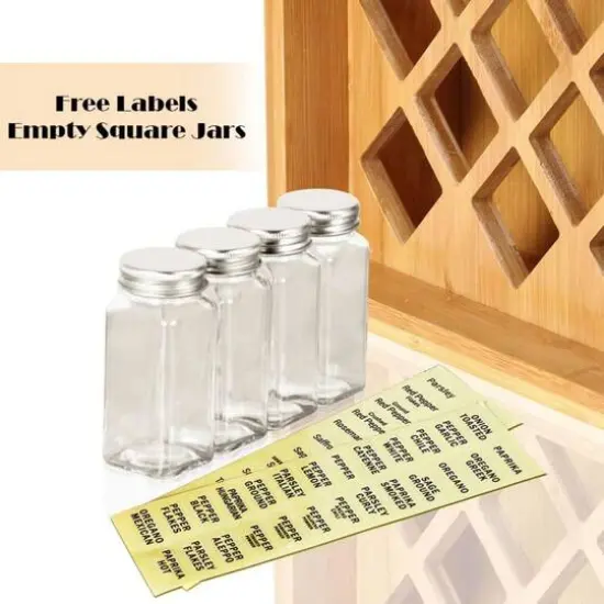 NEX&trade; Oumilen Free-Standing Bamboo Spice Organizer with 23 Glass Jars {5}