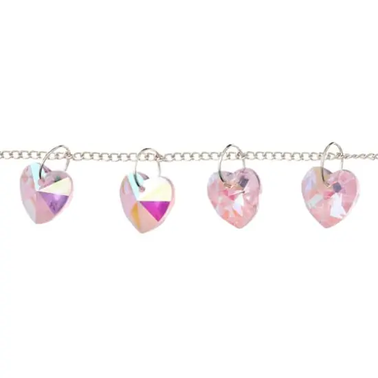 Pink Aurora Borealis Faceted Glass Heart Beads, 14mm by Bead Landing&trade; {1}